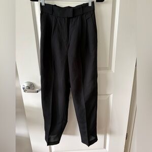 Black Linen Blend Pants